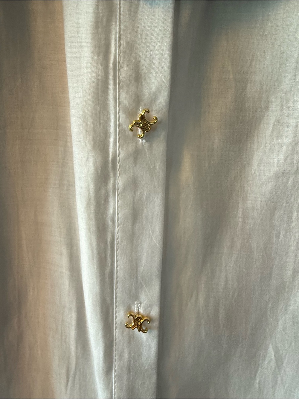 Celine White Linen Blouse with Black Crop Tie-back Vest & Gold Button - Picture 4 of 7